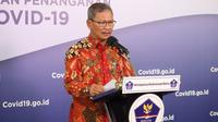 Juru Bicara Pemerintah untuk Penanganan COVID-19 Achmad Yurianto saat konferensi pers Corona di Graha BNPB, Jakarta, Senin (29/6/2020). (Dok Badan Nasional Penanggulangan Bencana/BNPB)