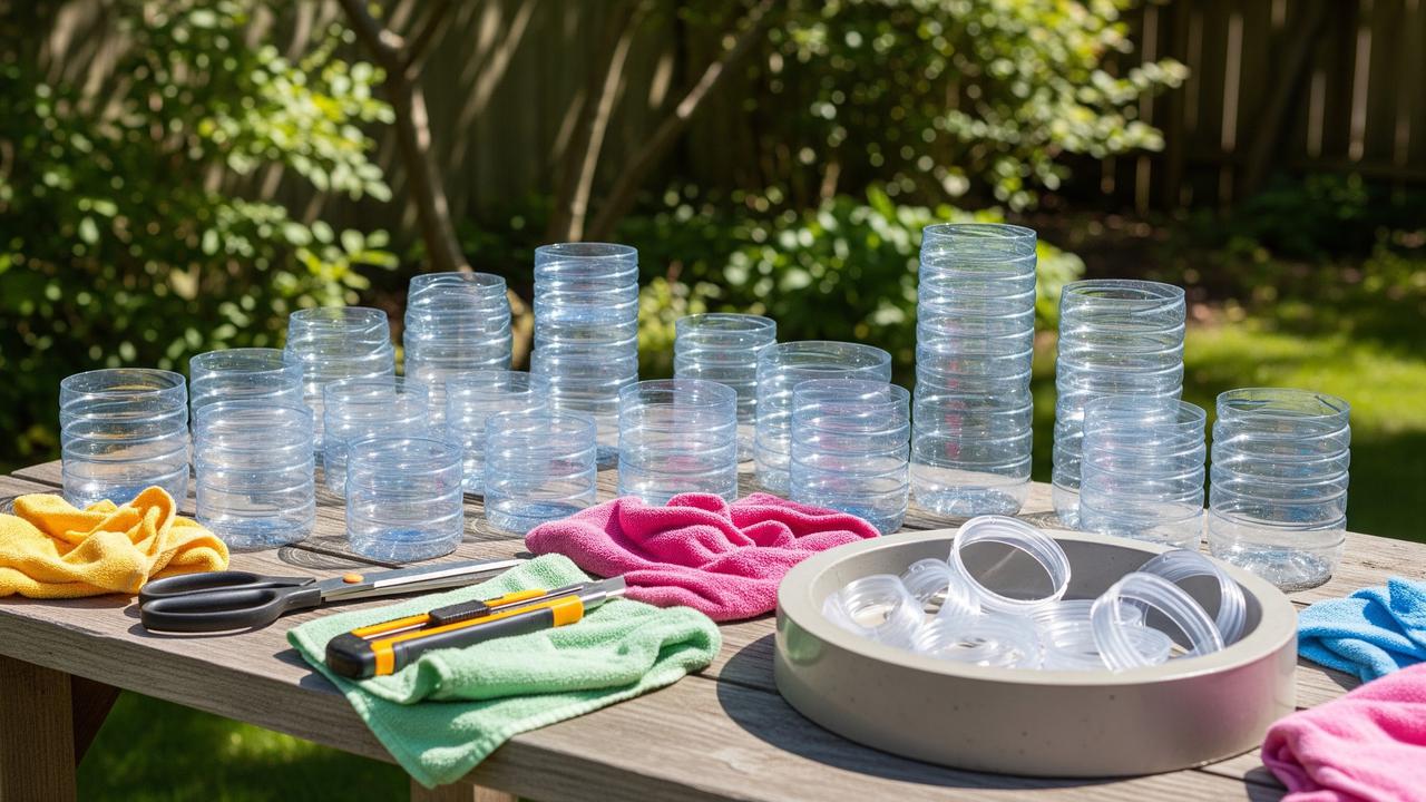 Membuat Batu Pijakan Taman dari Botol Plastik