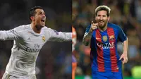 Cristiano Ronaldo (kiri) dan Lionel Messi. (UEFA.com)