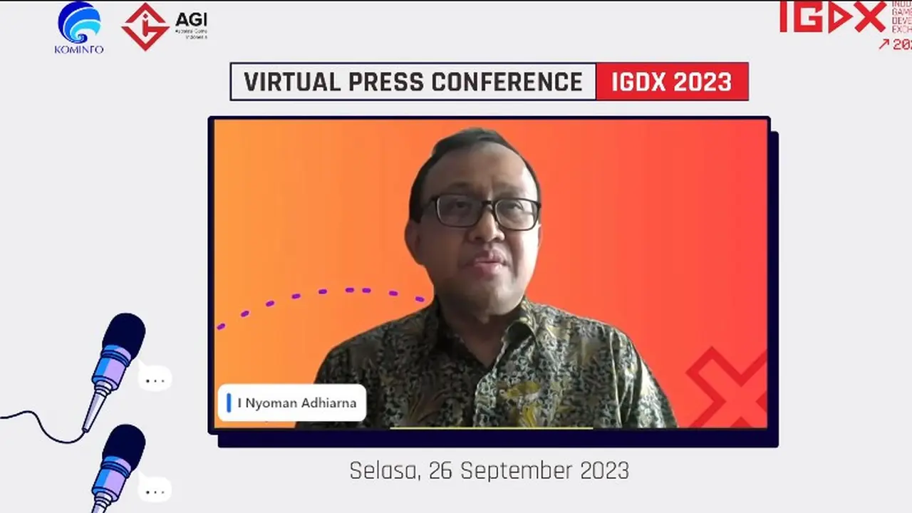 Direktur Ekonomi Digital Kementerian Komunikasi dan Informatika I Nyoman Adhiarna Press Conference IGDX (Indonesia Game Developer Exchange) 2023