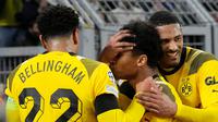 Borussia Dortmund mengalahkan Chelsea 1-0 pada leg pertama 16 besar Liga Champions 2022/2023 di Signal Iduna Park, Kamis (16/2/2023). (AP/Martin Meissner)