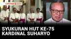 Gereja Katedral Jakarta menggelar perayaan syukuran hari ulang tahun ke-75, Ignatius Kardinal Suharyo, Sabtu sore. Dihadiri Wakil Presiden, Gibran Rakabuming, perayaan meriah ulang tahun Kardinal Suharyo diakhiri dengan pagelaran wayang.