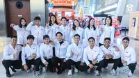 Tim bulutangkis Indonesia yang berangkat ke Qingdao untuk mengikuti Badminton Asia Mixed Team Championship 2025, Sabtu (8/2/2025). (dok. PBSI)