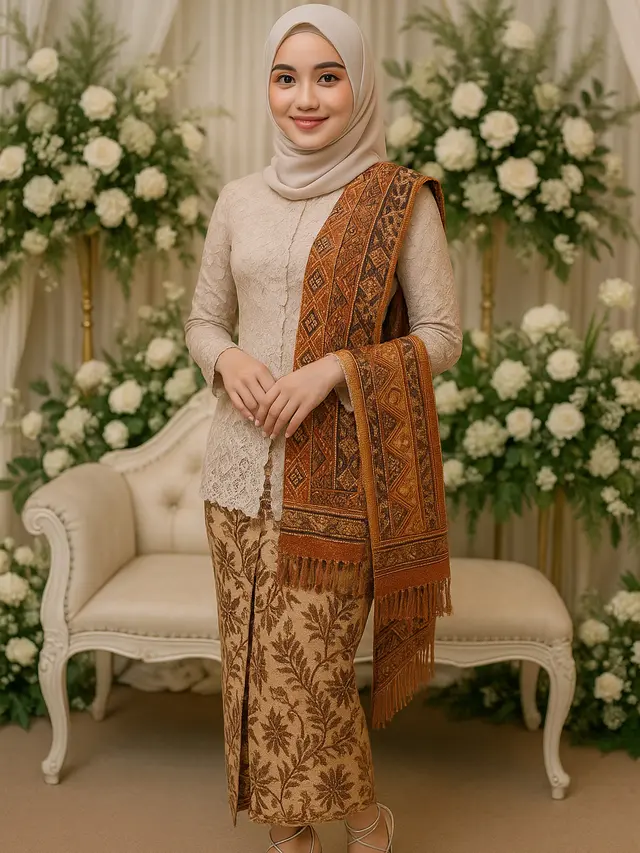 Padupadan Sandal dan Kebaya Batik untuk Hadiri Pesta Akad