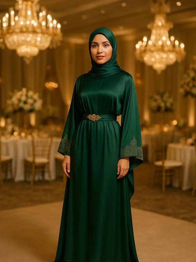 Gamis Kaftan Ikat untuk Pesta Pernikahan