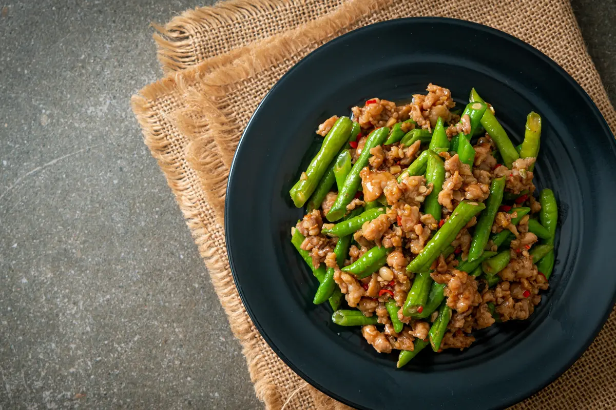 resep tumis kacang panjang daging cincang