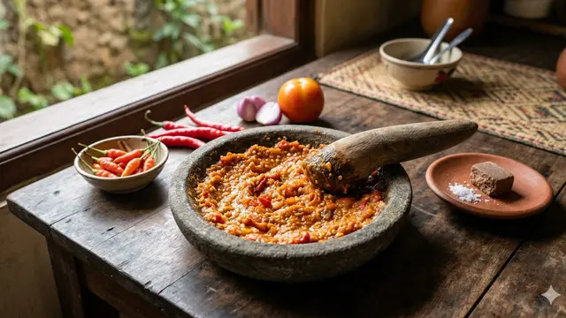 Cara Membuat Sambal Terasi Tomat (Foto: Gemini AI)