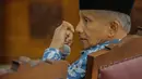 Ketua Dewan Kehormatan Partai Amanat Nasional (PAN), Amien Rais saat menjadi saksi dalam persidangan kasus berita bohong atau hoaks dengan terdakwa Ratna Sarumpaet di Pengadilan Negeri Jakarta Selatan, Kamis (4/4). Sidang kali ini beragendakan pemeriksaan saksi. (Liputan6.com/Faizal Fanani)