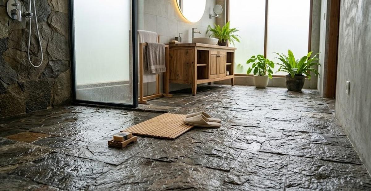 Jenis Lantai Kamar Mandi yang Tidak Mudah Berlumut dan Licin (AI Generated)