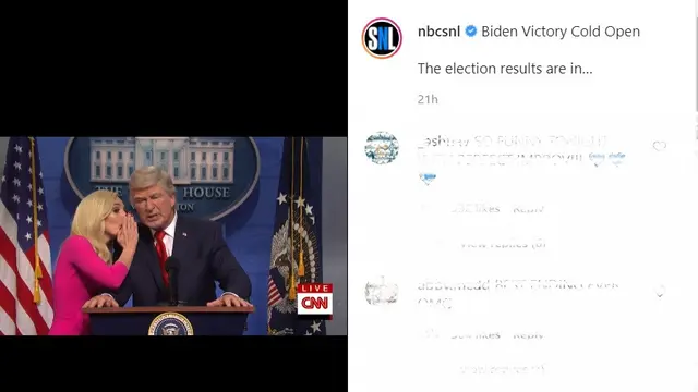 Alec Baldwin sebagai Donald Trump. (Instagram/ nbcsnl)