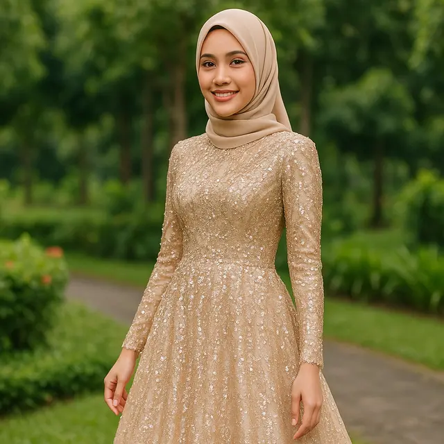 Baju Gaun Pesta dengan Detail Payet: Glamor dan Mewah/via Chat GPT