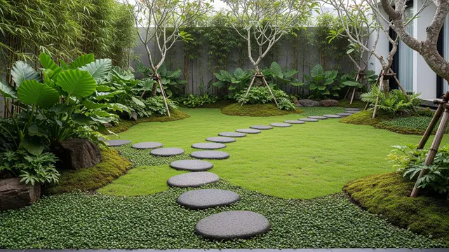 Model Taman Bergaya Jepang Tropis (AI Generated)