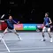 Ganda putra Indonesia Raymond Indra/Nikolaus Joaquin kalah dari unggulan pertama asal Korea Kim Won Ho/Seo Seung Jae 19-21 dan 13-21 pada laga semifinal All England 2026 di Utilita Arena Birmingham, Inggris, Minggu (8/3) pagi WIB. (foto: PBSI)