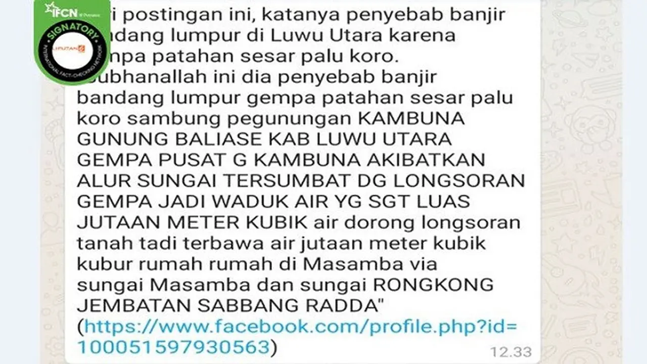 Gambar Tangkapan Layar Pesan Berantai di Aplikasi Percakapan WhatsApp
