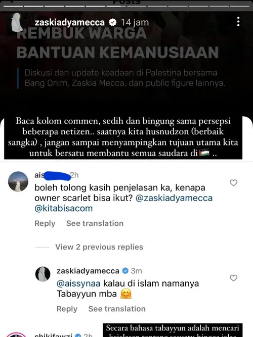 Felicya Angelista Dibela Zaskia Adya Mecca Saat Kena Nyinyir Gara-gara  Hadiri Diskusi Bantu Palestina - ShowBiz Liputan6.com
