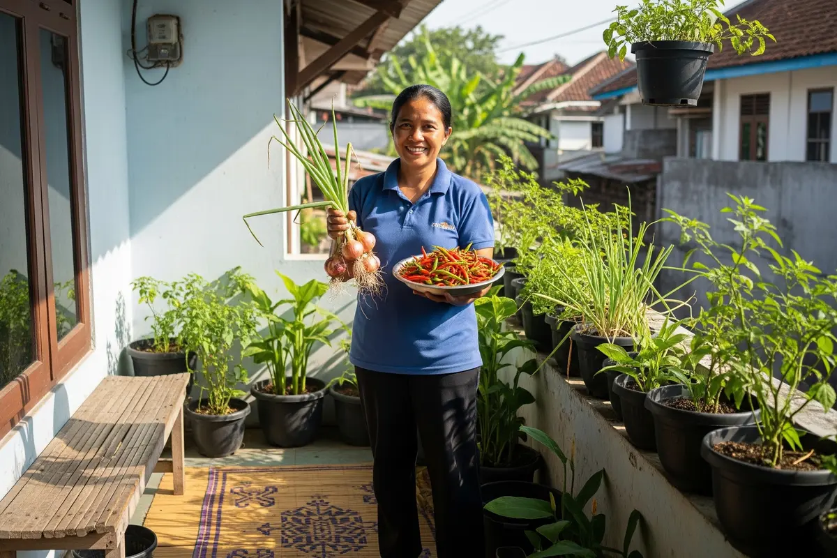 Cara Membuat Kebun Bumbu Dapur di Teras