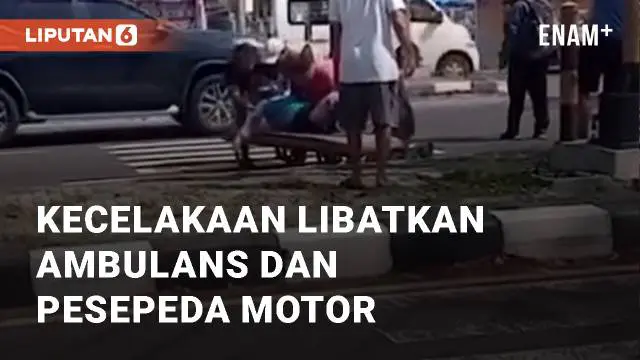 VIDEO: Kecelakaan Lalu Lintas Libatkan Ambulans dan Pesepeda Motor di Yogyakarta
