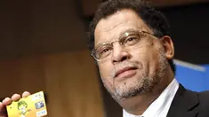 Danny Jordaan, Chief Executive officer of the 2010 World Cup local organizing committee addresses on February 18, 2009 a FIFA Ticketing media seminar at the Sandton Convention center in Johannesburg. AFP PHOTO/GIANLUIGI GUERCIA