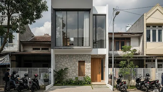 Rumah 5x10 dengan Fasad Minimalis Modern