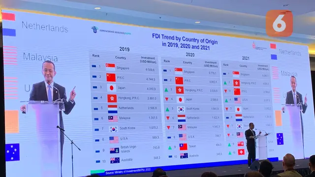 Menteri Investasi, Bahlil Lahadalia dalam pembukaan Indonesia Net Zero Summit 2022 yang digagas oleh Kadin Indonesia dalam rangkaian acara B20 Summit di Bali Nusa Dua Convention Center, Bali pada Jumat (11/11/2022). (Liputan6/Benedikta Miranti)