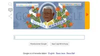 Ulang tahun pejuang gerakan revolusi anti apartheid Afrika Selatan Nelson Mandela di rayakan Google melalui Doodle-nya.