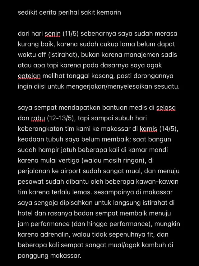 Unggahan Hindia. (Foto: Dok. Instagram @wordfangs)
