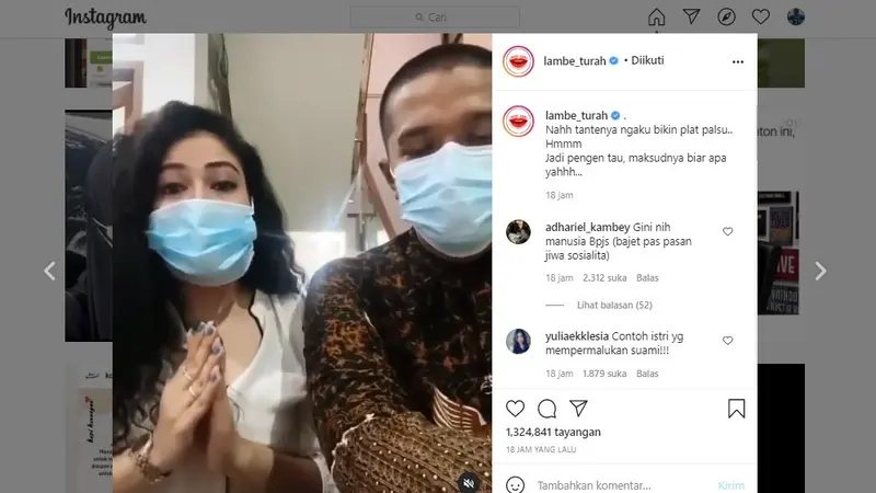 Tangkapan layar permintaan maaf wanita yang pamer mobil dengan pelat dinas TNI bodong