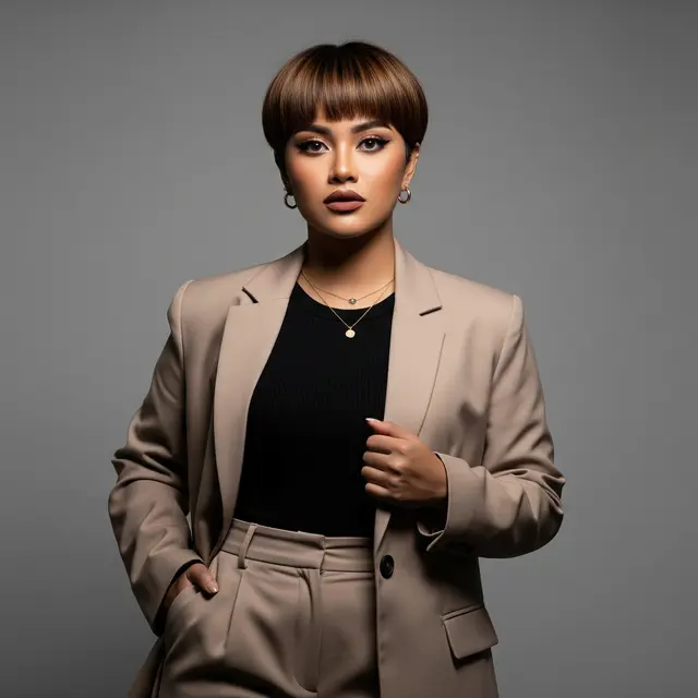 Model Bixie Cut Bikin Tampilan Wajah Lebih Sempurna Lewat Poin Penuh