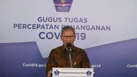Juru Bicara Pemerintah untuk Penanganan COVID-19 Achmad Yurianto saat konferensi pers Corona di Graha BNPB, Jakarta, Kamis (25/6/2020). (Dok Badan Nasional Penanggulangan Bencana/BNPB)