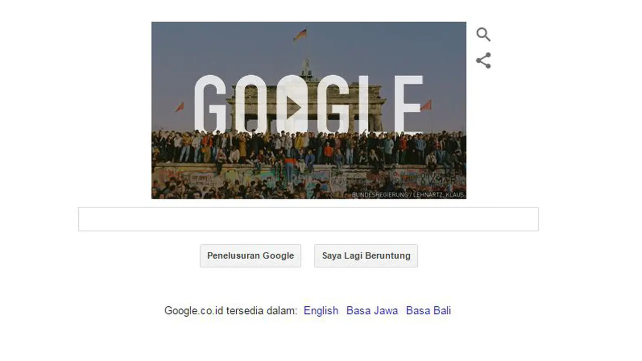 Memori 25 Tahun Runtuhnya Tembok Berlin Hiasi Google Doodle