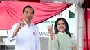 Penampilan segar Iriana Jokowi di hari Pemilu lalu. Ia tampil bersama Presiden Jokowi dalam balutan busana berwarna hijau muda dan gaya rambut yang dibiarkan tergerai. [Foto: Instagram/jokowi]