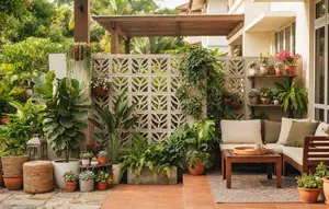 7 Kombinasi Warna Roster dan Tanaman untuk Teras yang Bikin Rumah Makin Sejuk dan Natural