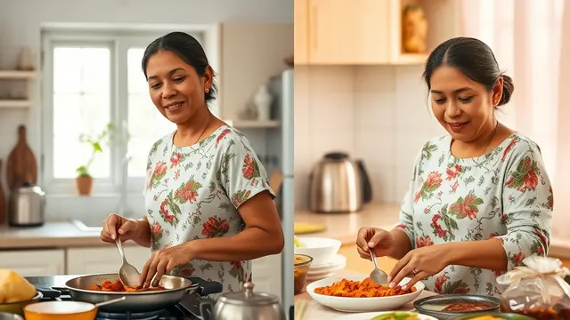 Wanita Memasak di Dapur