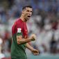 Bintang Portugal Cristiano Ronaldo di Piala Dunia 2022. (AP Photo/Abbie Parr)