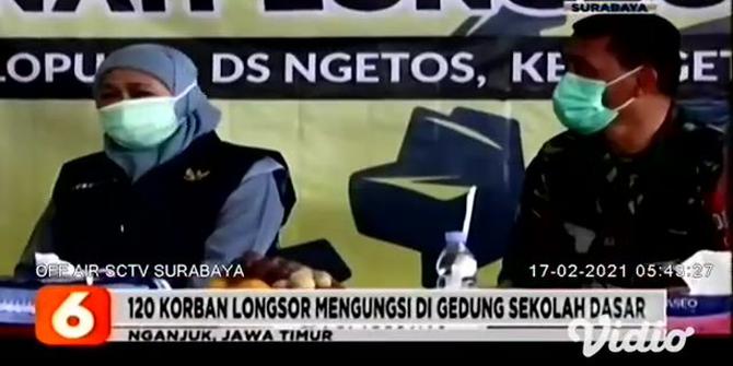 VIDEO: Gubernur Khofifah Tinjau Korban Longsor di Nganjuk