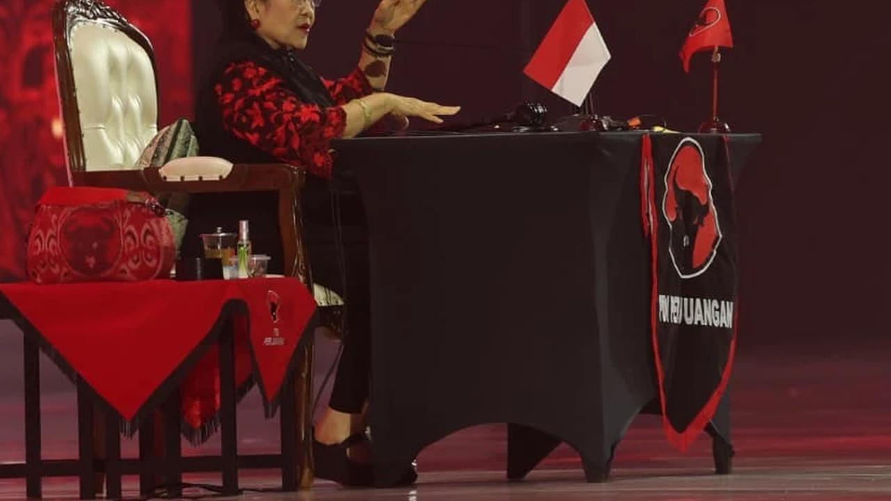 Ketum PDIP Megawati Soekarnoputri di penutupan rakernas