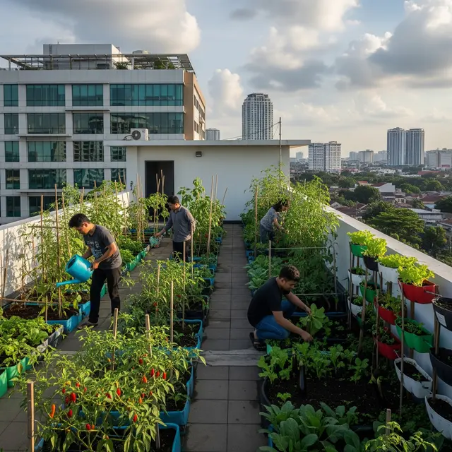 9 Ide Kebun Sayur di Rooftop Kantor untuk Kemandirian Pangan Karyawan, Solusi Hijau Produktif