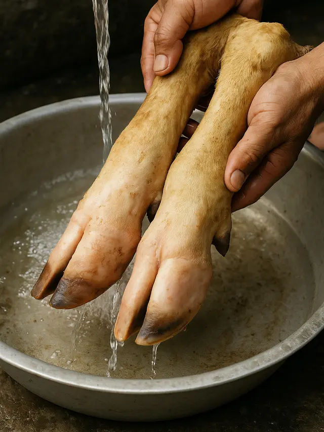Membersihkan kaki sapi