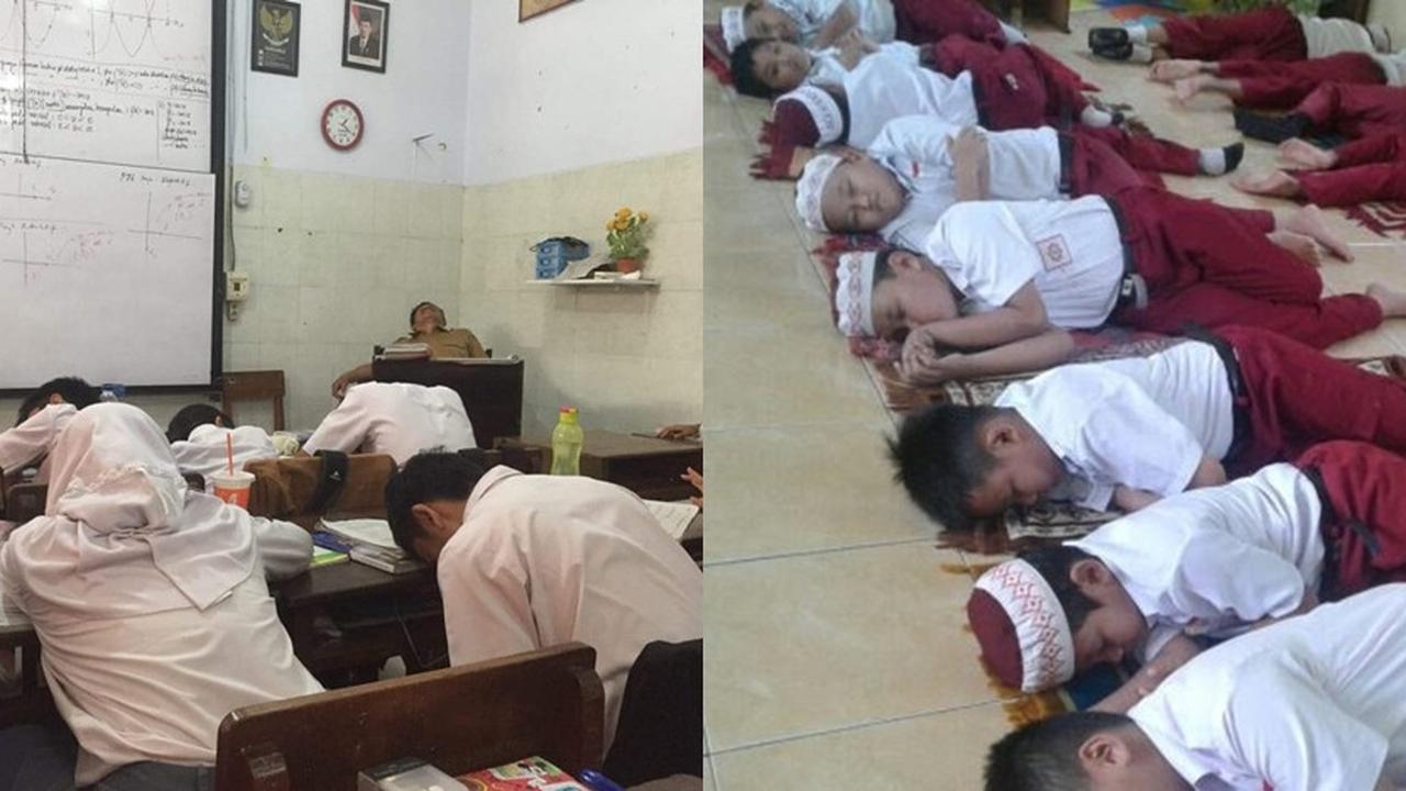 tidur di kelas (foto: brilio)