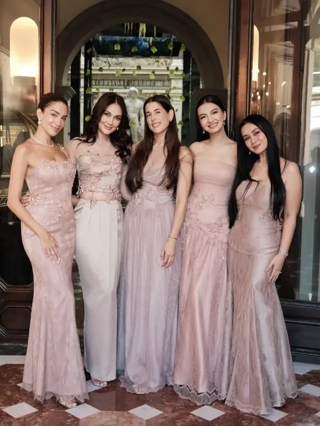 Pesona Luna Maya dan Raline Shah Jadi Bridesmaid Millane Fernandez