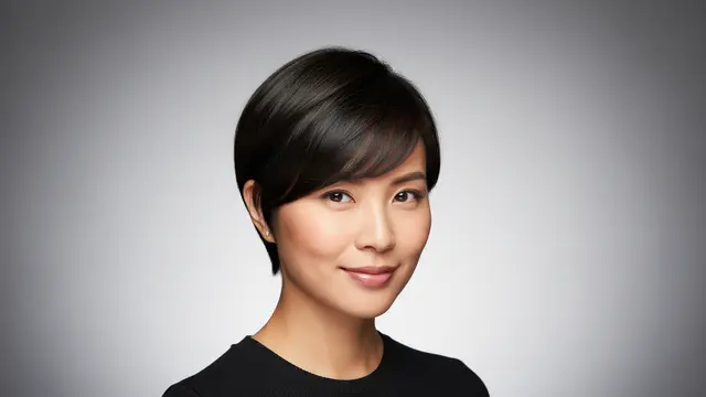 Medium Pixie Cut dengan Poni