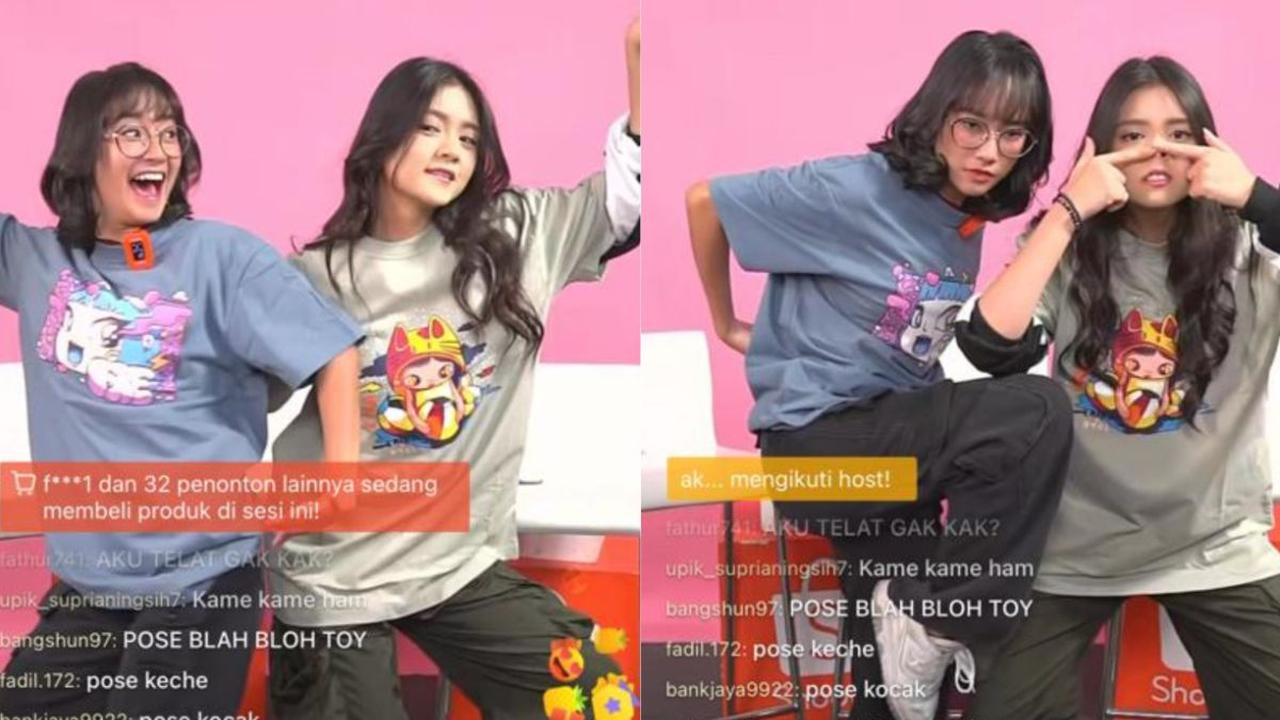 Tak sampai di situ, kedua idol cantik itu kembali diberikan challenge untuk melakukan pose kocak jika jumlah likes live mencapai 2 juta.