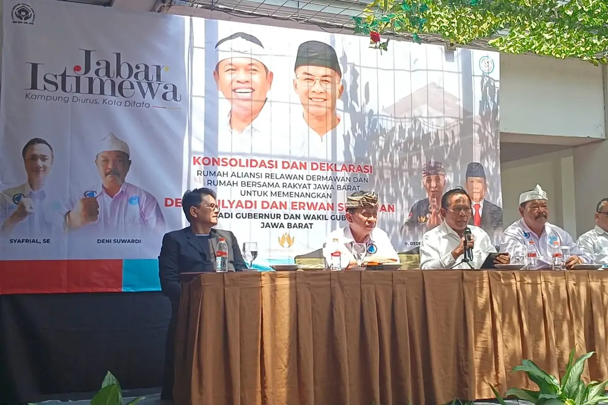 Acara deklarasi Rumah Aliansi Relawan Dedi Mulyadi dan Erwan Setiawan (Dermawan) Jawa Barat di Hotel Preanger, Kota Bandung (Istimewa)