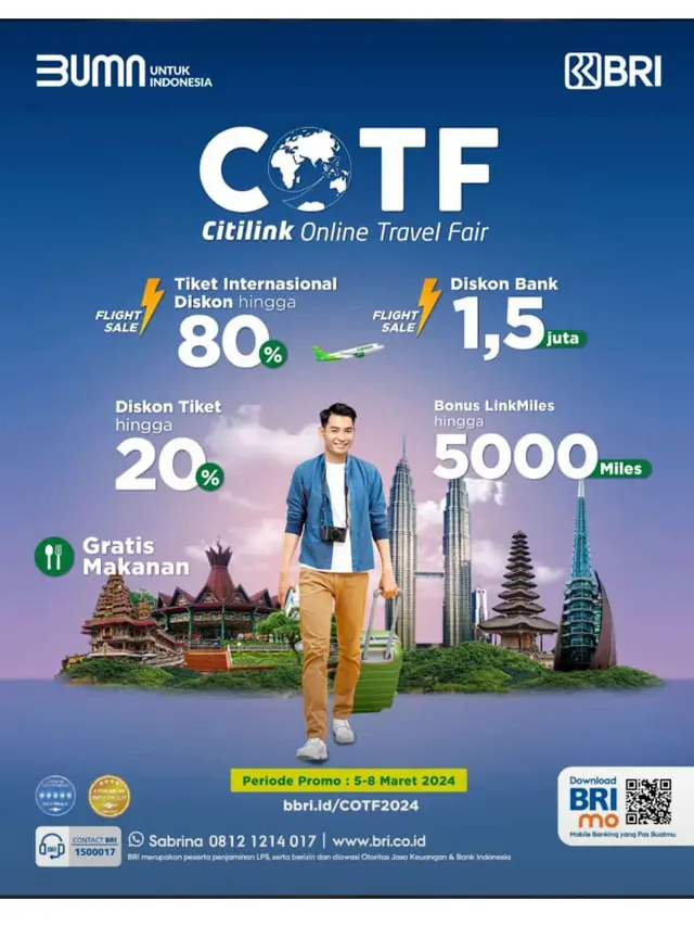 Lagi Cari Tiket Mudik Lebaran? Jangan Lewatkan Promo Spesial Online Travel Fair Persembahan BRI dan Citilink