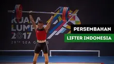 Berita video lifter Indonesia di SEA Games 2017,Deni, memperlihatkan sabuk yang bertuliskan nama kedua buah hatinya.