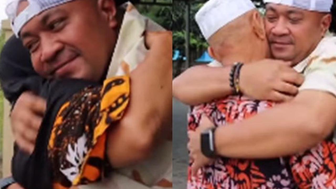 Peluk dan Cium, Kapolres Serang Ketemu dengan Kedua Orangtuanya Begitu Romantis
