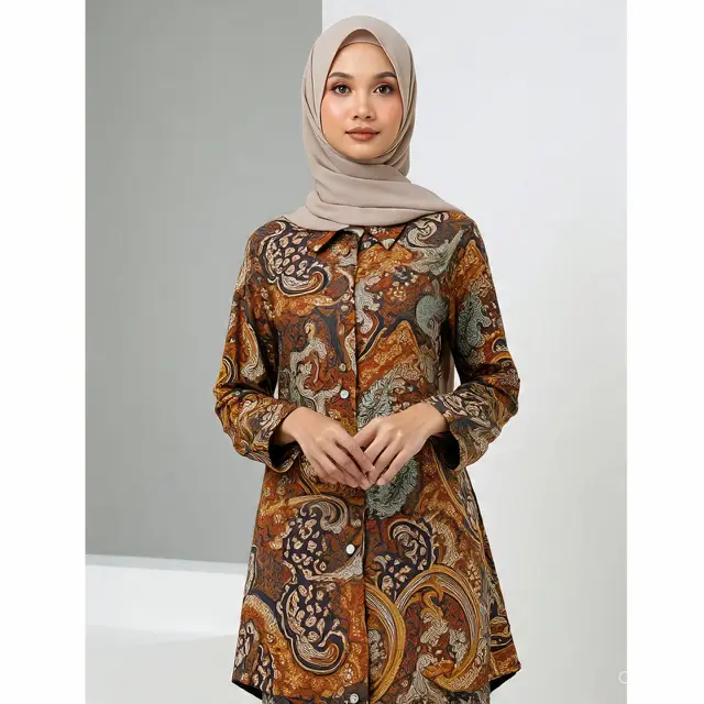 Model Gamis Batik Kondangan Terbaru