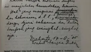 Jejak Naskah Proklamasi Tulisan Bung Karno Nyaris Masuk Tong Sampah