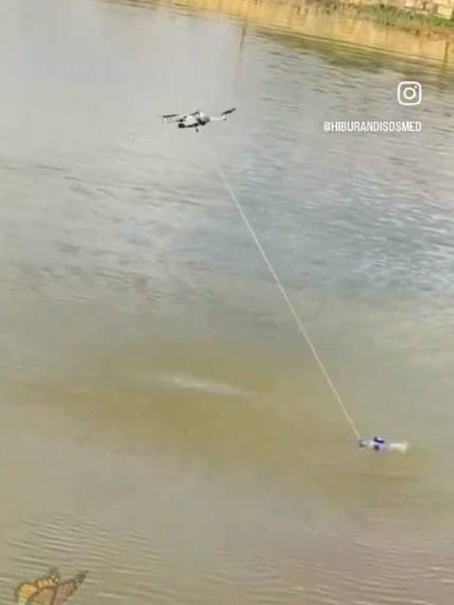 Viral Momen Kocak Orang Mancing Pakai Drone Ini Ujungnya Enggak Terduga
