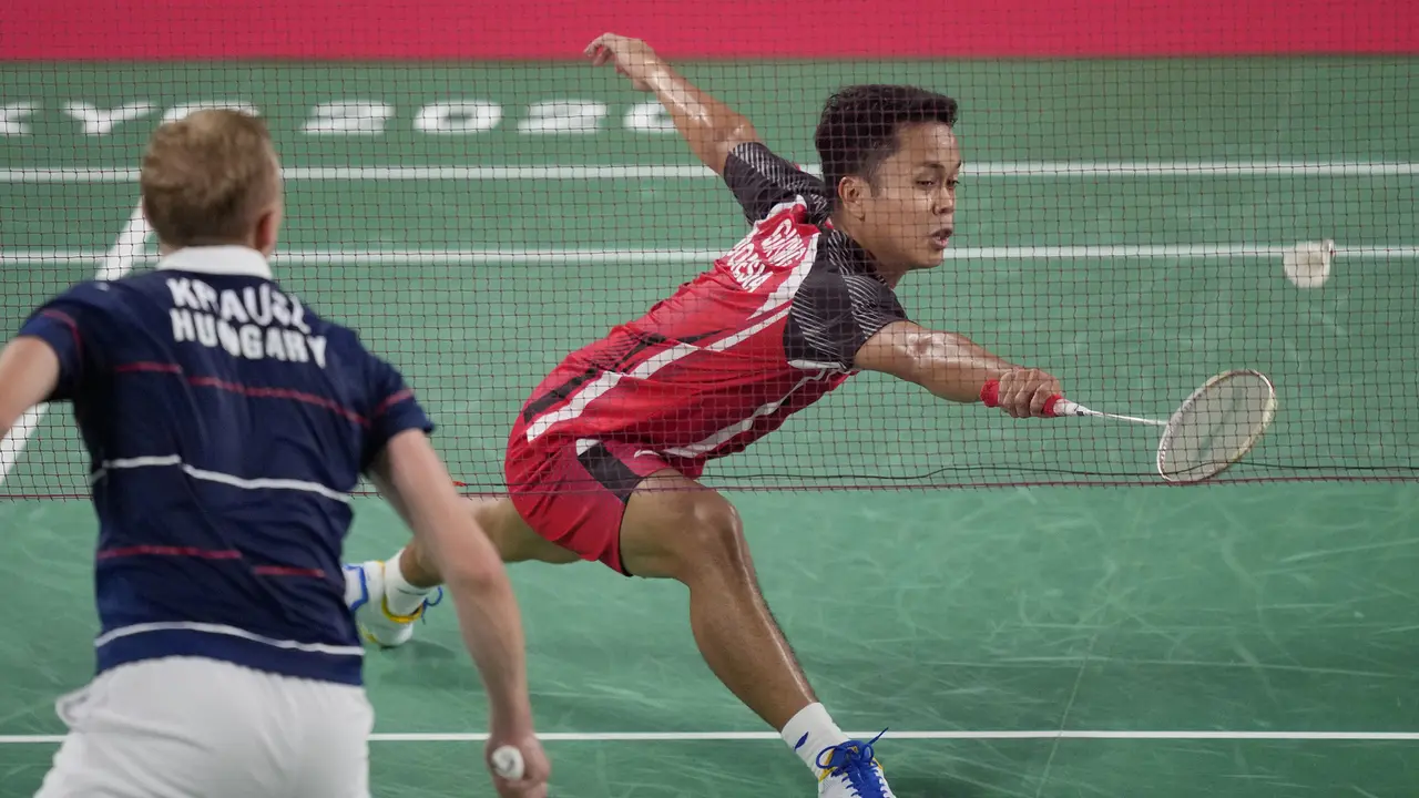 Foto:  Anthony Ginting Raih Poin Pertandingan Perdananya, Menambah Catatan Bagus Bulu Tangkis Indonesia di Olimpiade Tokyo 2020